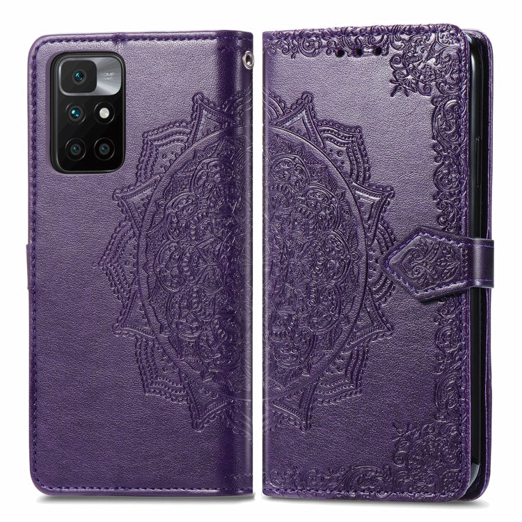 MANDALA Knižkové puzdro pre Xiaomi Redmi 10 / Redmi 10 2022 - fialové
