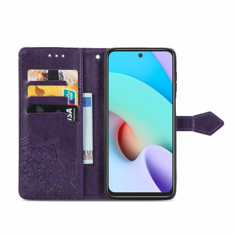 MANDALA Knižkové puzdro pre Xiaomi Redmi 10 / Redmi 10 2022 - fialové