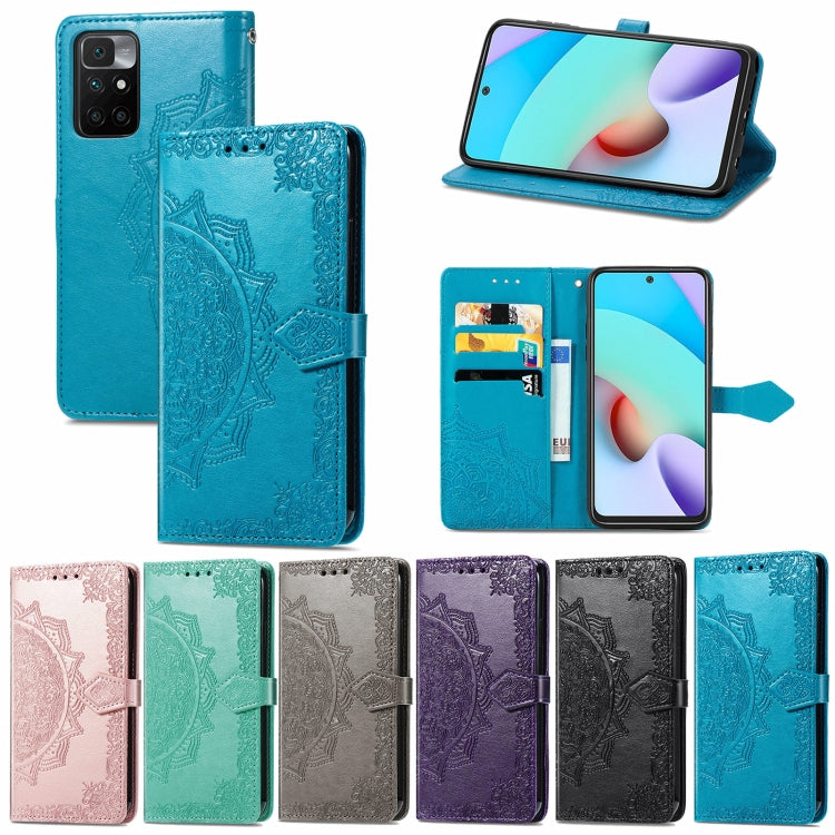 MANDALA Knižkové puzdro pre Xiaomi Redmi 10 / Redmi 10 2022 - fialové