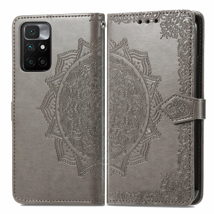 MANDALA Knižkové puzdro pre Xiaomi Redmi 10 / Redmi 10 2022 - sivé