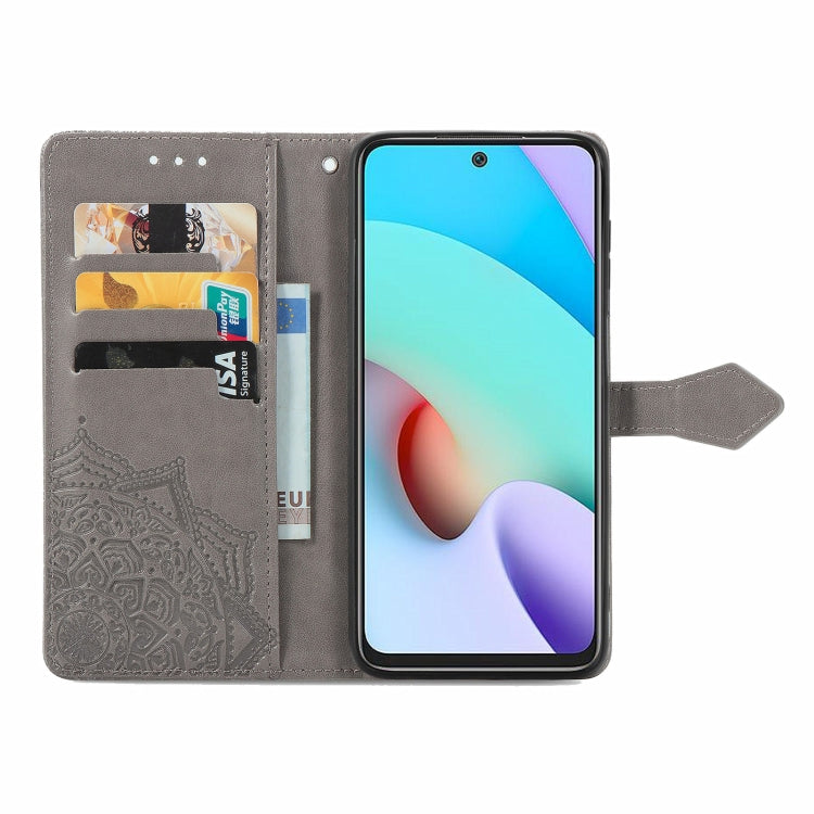 MANDALA Knižkové puzdro pre Xiaomi Redmi 10 / Redmi 10 2022 - sivé