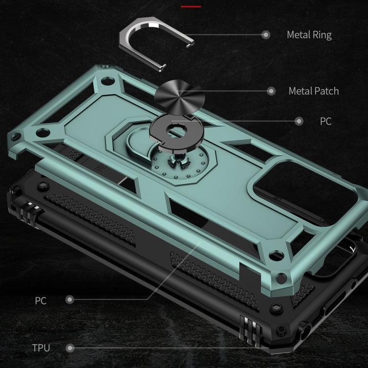 RING ARMOR Tvrdený kryt pre Xiaomi Redmi 10 / Redmi 10 2022 - zelený