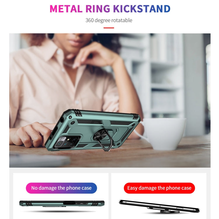 RING ARMOR Tvrdený kryt pre Xiaomi Redmi 10 / Redmi 10 2022 - zelený
