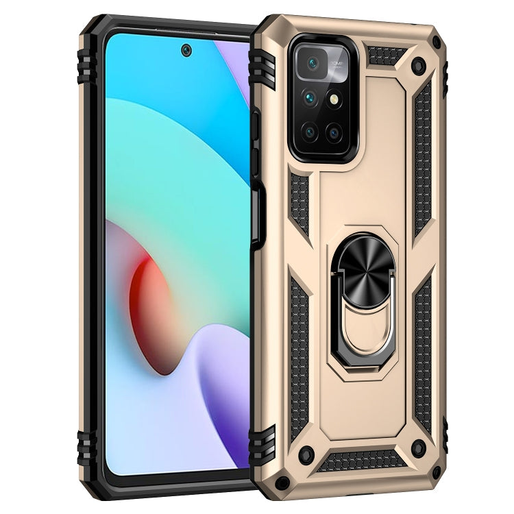 RING ARMOR Tvrdený kryt pre Xiaomi Redmi 10 / Redmi 10 2022 - zlatý