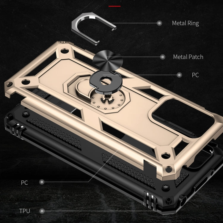RING ARMOR Tvrdený kryt pre Xiaomi Redmi 10 / Redmi 10 2022 - zlatý