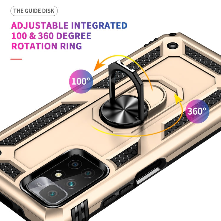 RING ARMOR Tvrdený kryt pre Xiaomi Redmi 10 / Redmi 10 2022 - zlatý