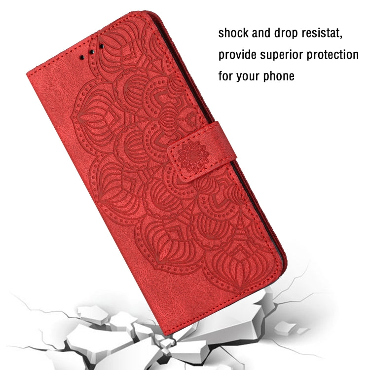 MANDALA Knižkové puzdro pre Xiaomi Redmi Note 9 - červené