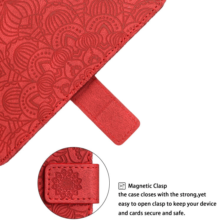 MANDALA Knižkové puzdro pre Xiaomi Redmi Note 9 - červené