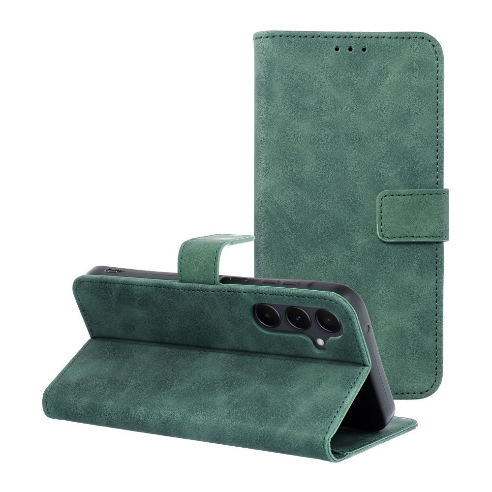 SKLO + PUZDRO 2v1 pre Samsung Galaxy A55 5G - Knižkové puzdro TENDER zelené