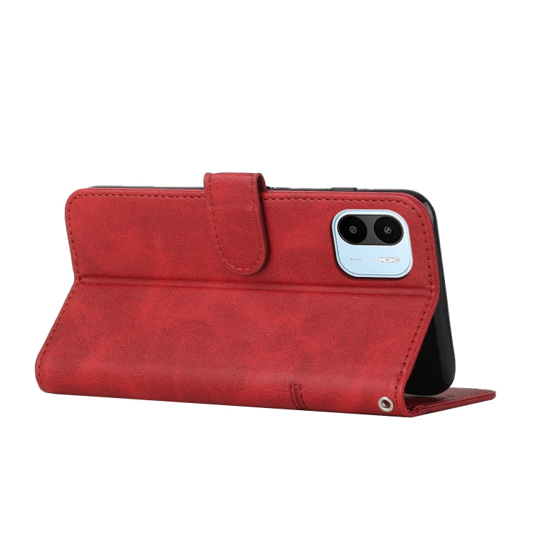 STITCHING Knižkové puzdro pre Xiaomi Redmi A1 / Redmi A2 - červené