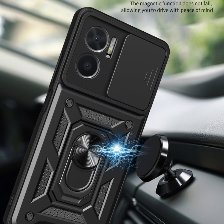 SLIDING ARMOR Tvrdený kryt pre Xiaomi Redmi 10 5G - čierny