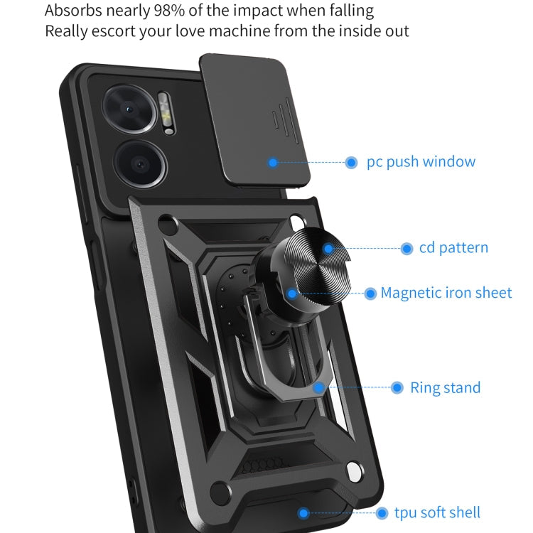 SLIDING ARMOR Tvrdený kryt pre Xiaomi Redmi 10 5G - čierny