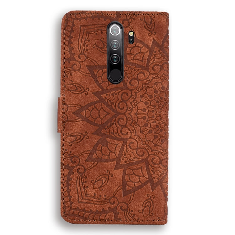 MANDALA Knižkové puzdro pre Xiaomi Redmi Note 8 Pro - hnedé