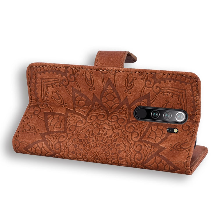 MANDALA Knižkové puzdro pre Xiaomi Redmi Note 8 Pro - hnedé