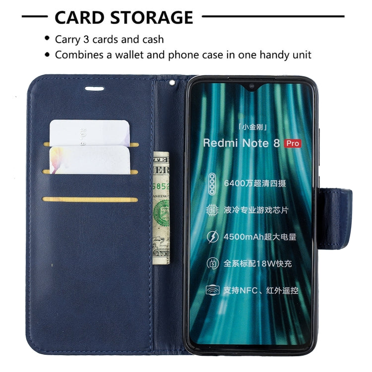 LAMBSKIN Knižkové puzdro pre Xiaomi Redmi Note 8 Pro - modré