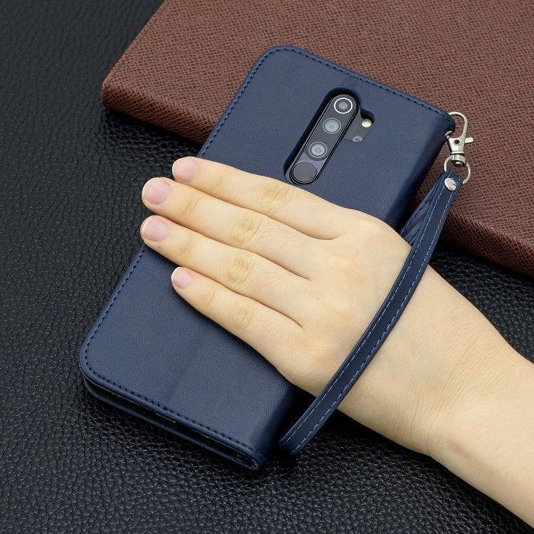 LAMBSKIN Knižkové puzdro pre Xiaomi Redmi Note 8 Pro - modré