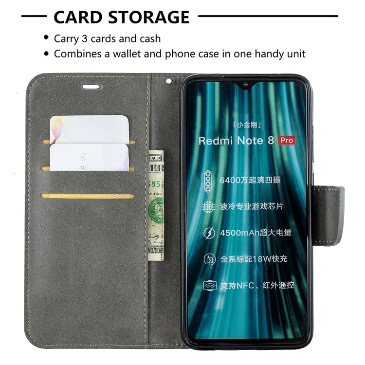 LAMBSKIN Knižkové puzdro pre Xiaomi Redmi Note 8 Pro - sivé