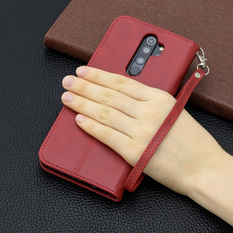 LAMBSKIN Knižkové puzdro pre Xiaomi Redmi Note 8 Pro - červené