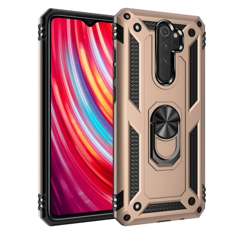 RING ARMOR Tvrdený kryt pre Xiaomi Redmi Note 8 Pro - zlatý