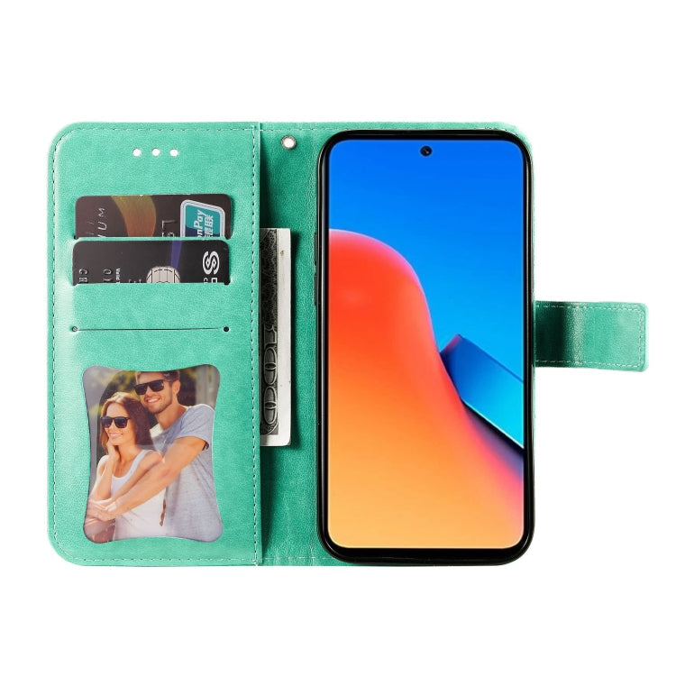 FLOWER Knižkové puzdro pre Xiaomi Redmi 12 - zelené