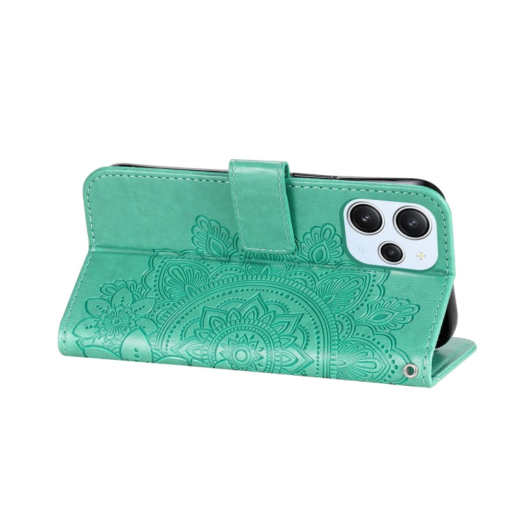 FLOWER Knižkové puzdro pre Xiaomi Redmi 12 - zelené