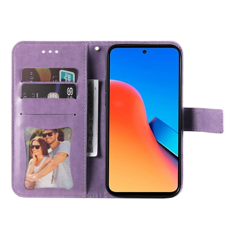FLOWER Knižkové puzdro pre Xiaomi Redmi 12 - fialové