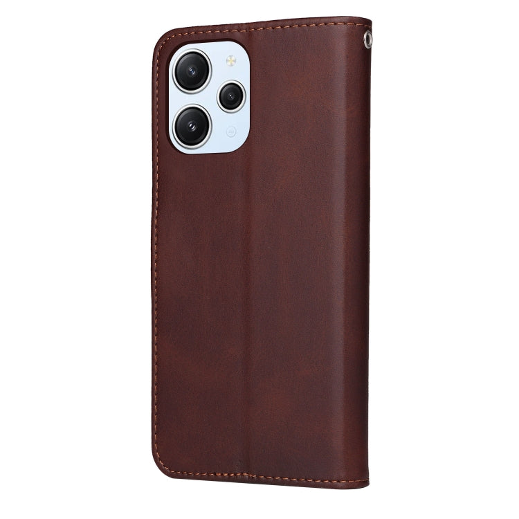 CALF Knižkové puzdro pre Xiaomi Redmi 12 - tmavo hnedé