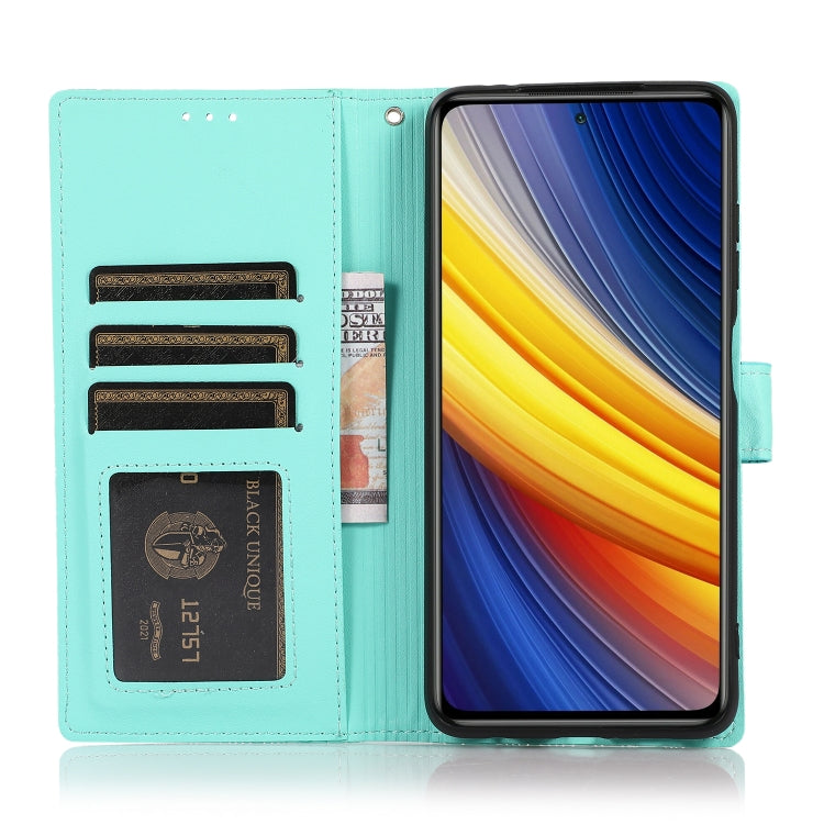 FLOWER Knižkové puzdro pre Xiaomi Poco X3 NFC / X3 Pro - zelené