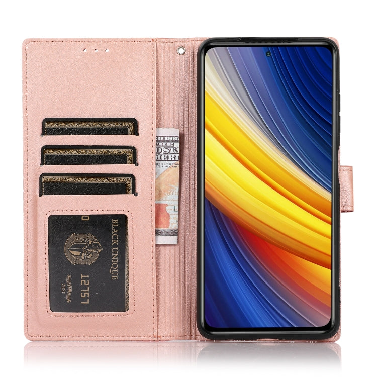 FLOWER Knižkové puzdro pre Xiaomi Poco X3 NFC / X3 Pro - ružové