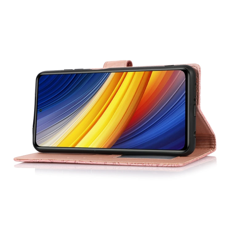 FLOWER Knižkové puzdro pre Xiaomi Poco X3 NFC / X3 Pro - ružové