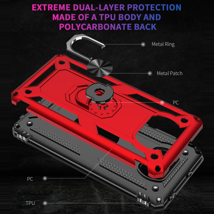 RING ARMOR Tvrdený kryt pre Xiaomi Poco X3 NFC / X3 Pro - červený