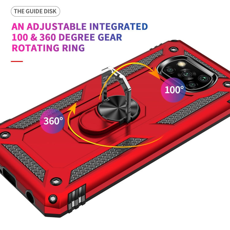 RING ARMOR Tvrdený kryt pre Xiaomi Poco X3 NFC / X3 Pro - červený
