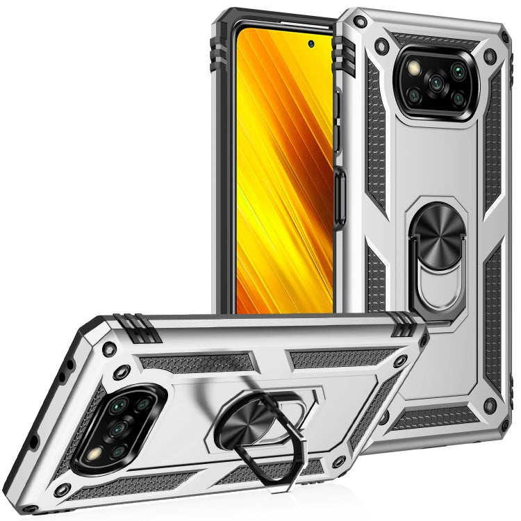 RING ARMOR Tvrdený kryt pre Xiaomi Poco X3 NFC / X3 Pro - sivý
