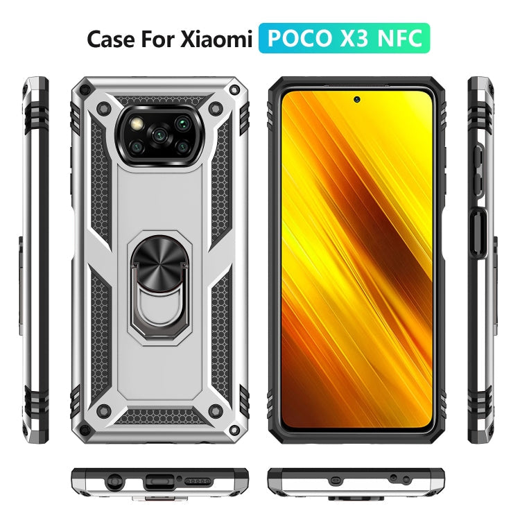 RING ARMOR Tvrdený kryt pre Xiaomi Poco X3 NFC / X3 Pro - sivý