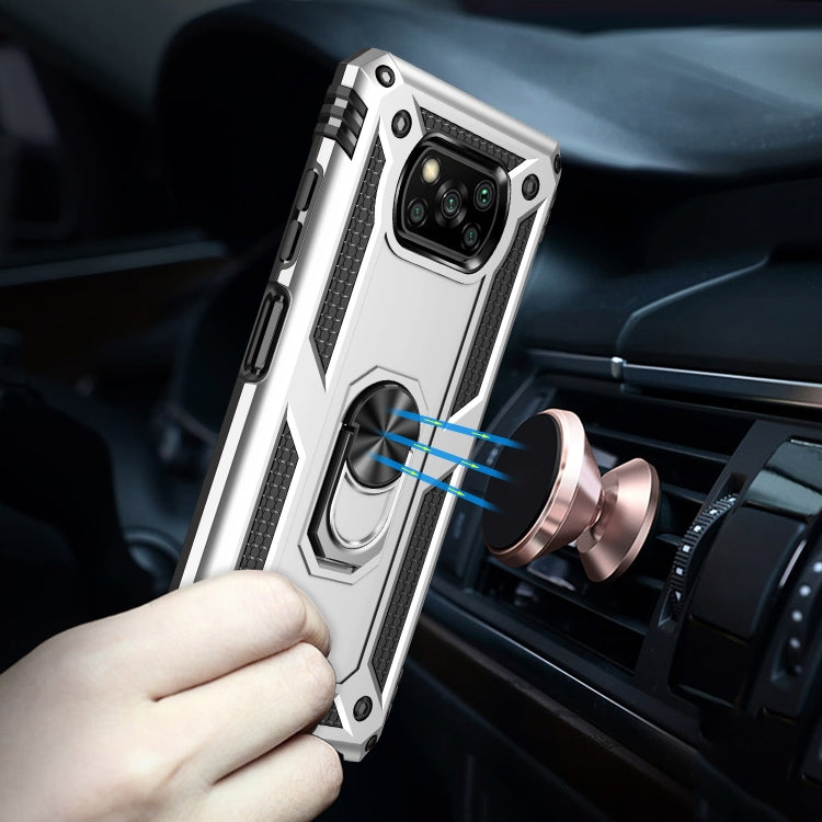 RING ARMOR Tvrdený kryt pre Xiaomi Poco X3 NFC / X3 Pro - sivý