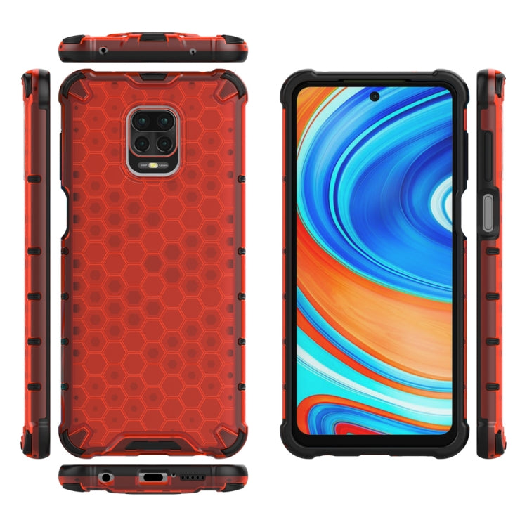 HONEYCOMB Tvrdený kryt pre Xiaomi Redmi Note 9S / Note 9 Pro - červený