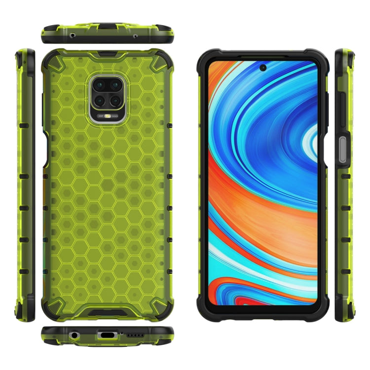 HONEYCOMB Tvrdený kryt pre Xiaomi Redmi Note 9S / Note 9 Pro - zelený