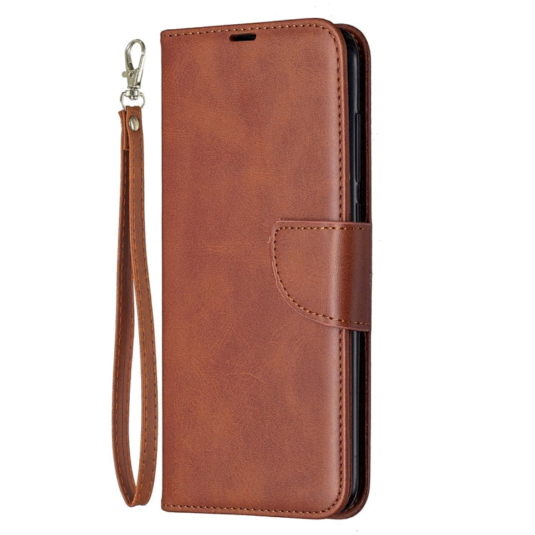 LAMBSKIN Knižkové puzdro pre Xiaomi Redmi Note 9 - tmavo hnedé