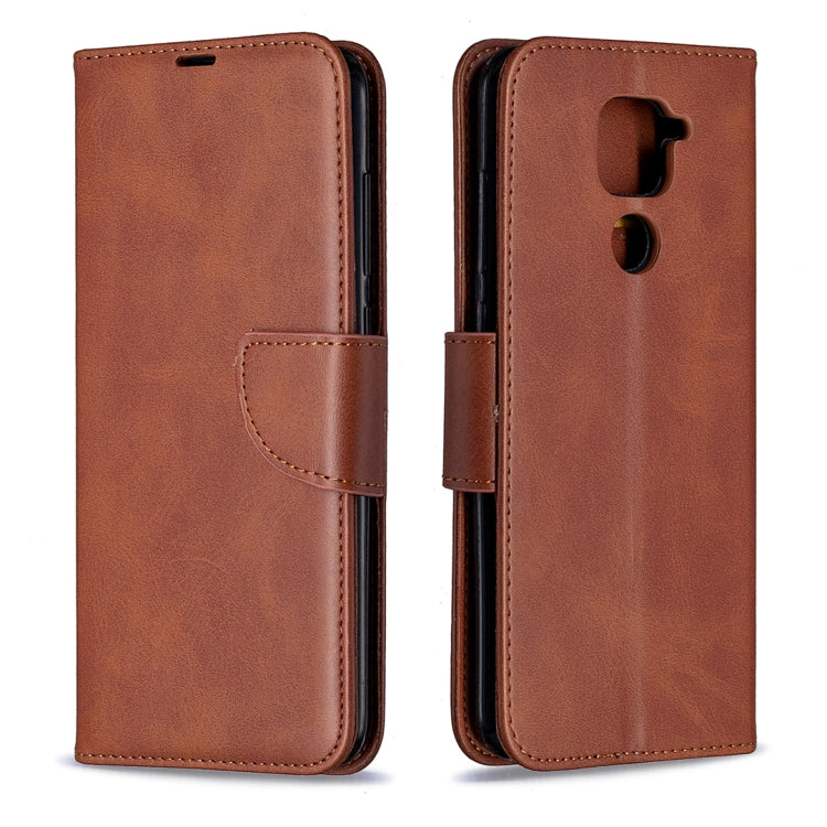 LAMBSKIN Knižkové puzdro pre Xiaomi Redmi Note 9 - tmavo hnedé