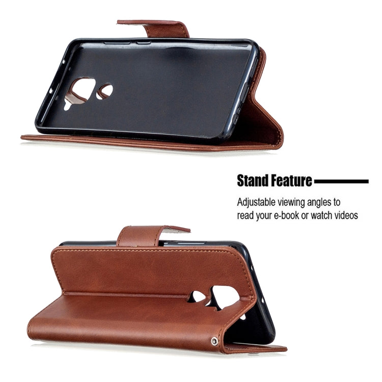LAMBSKIN Knižkové puzdro pre Xiaomi Redmi Note 9 - tmavo hnedé