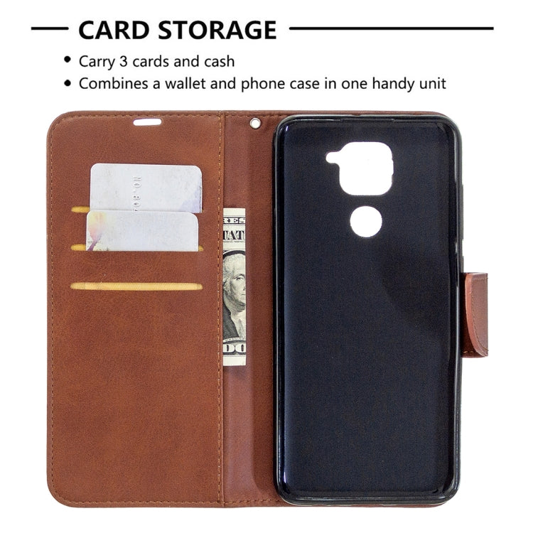 LAMBSKIN Knižkové puzdro pre Xiaomi Redmi Note 9 - tmavo hnedé