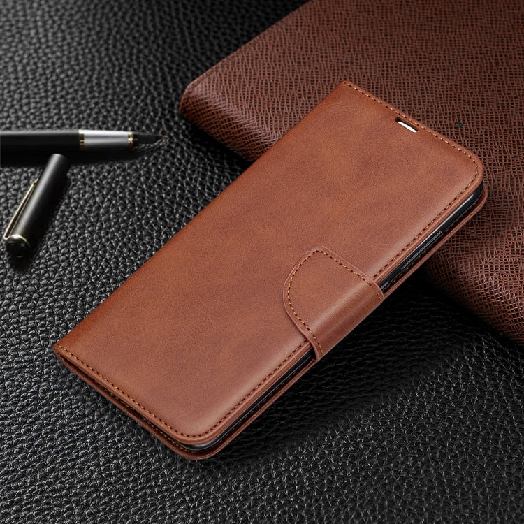 LAMBSKIN Knižkové puzdro pre Xiaomi Redmi Note 9 - tmavo hnedé