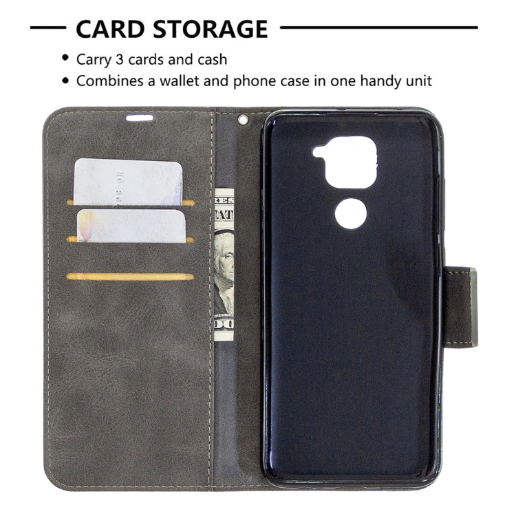 LAMBSKIN Knižkové puzdro pre Xiaomi Redmi Note 9 - sivé