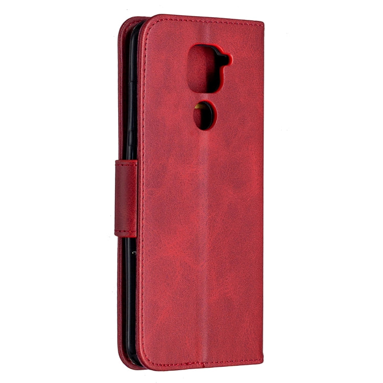LAMBSKIN Knižkové puzdro pre Xiaomi Redmi Note 9 - červené