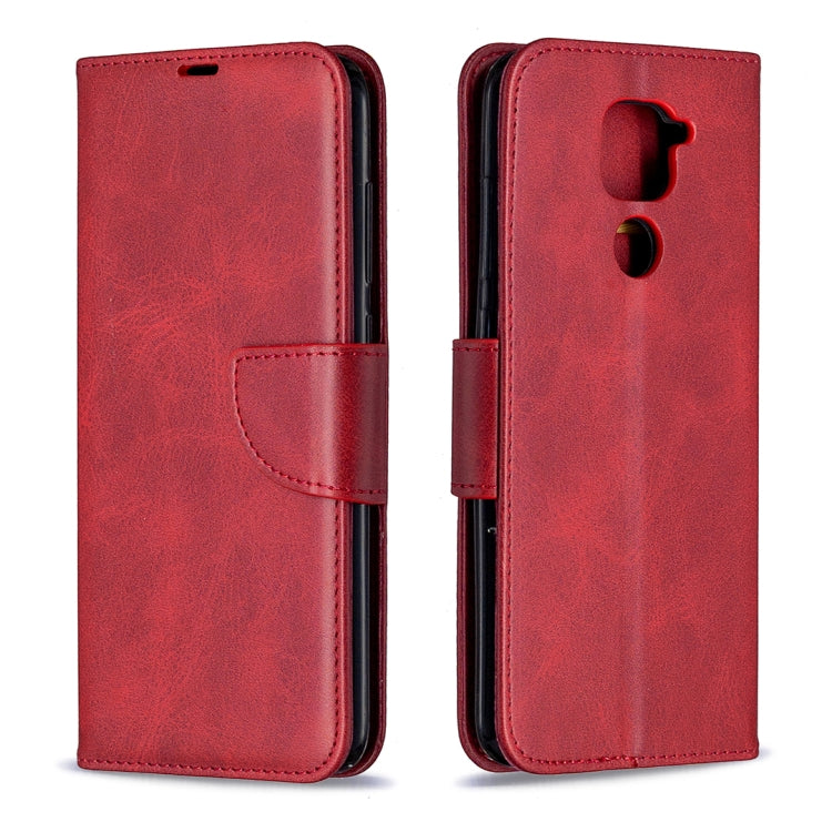 LAMBSKIN Knižkové puzdro pre Xiaomi Redmi Note 9 - červené