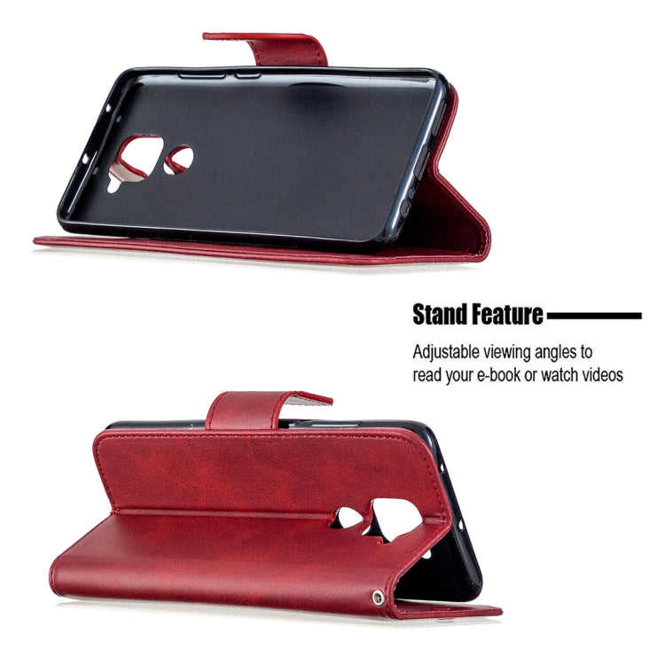 LAMBSKIN Knižkové puzdro pre Xiaomi Redmi Note 9 - červené