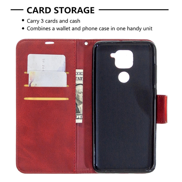 LAMBSKIN Knižkové puzdro pre Xiaomi Redmi Note 9 - červené