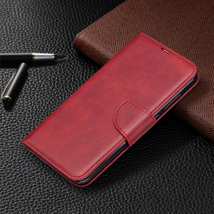 LAMBSKIN Knižkové puzdro pre Xiaomi Redmi Note 9 - červené