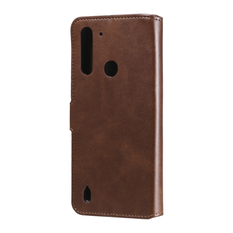 CALF Knižkové puzdro pre Motorola Moto G8 Power Lite - tmavo hnedé