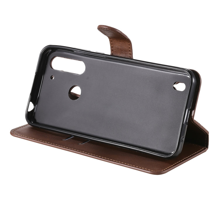 CALF Knižkové puzdro pre Motorola Moto G8 Power Lite - tmavo hnedé